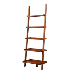 Lean on Ladder Bookcase bookshelf storage shelf reddish brown L25”*D11”*H72”(address in description 👇delivery 🚚 available within 15 miles for extra 