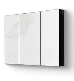 New 39x28 inches Medicine Cabinet Black Iron Cabinet bathroom with mirror Wall mount