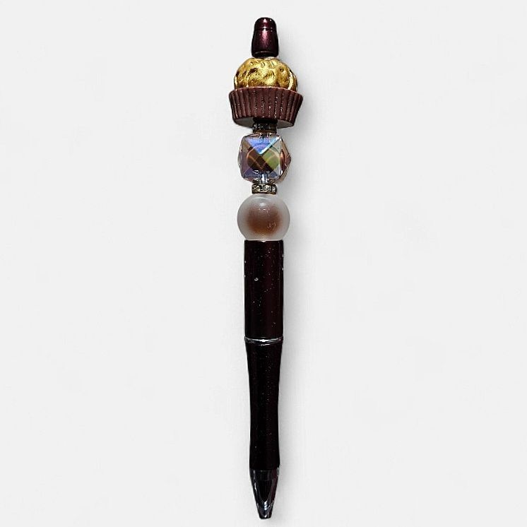 Ferrero Rocher Chocolate Brown Theme Beaded Ballpoint Twist Pen