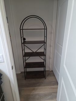 5 tiered metal and wood rack/shelve