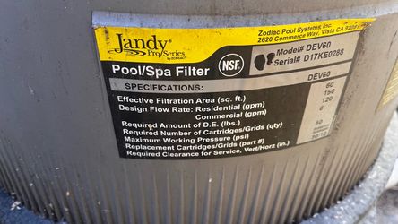 Jandy Pro Series DEV60 Pool/Spa Filter