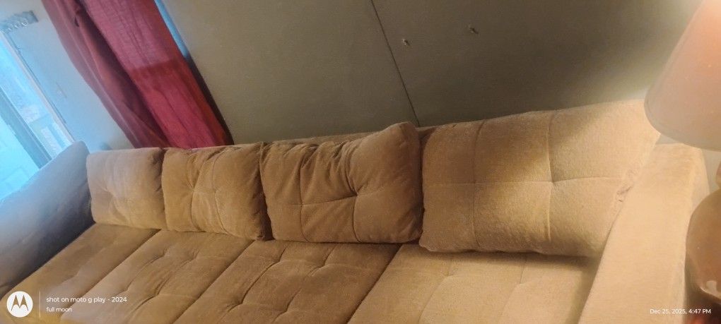 Beige Sectional Couch.