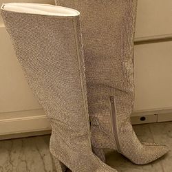 ALL BLING KNEE HIGH BOOTS 