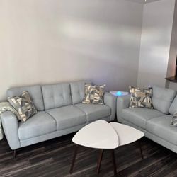 Sofa, Loveseat And, 4 Tables 