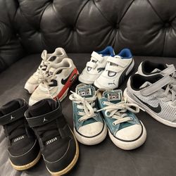 Toddler Shoes  Boy Shoes / Boys Shoes / Nike Jordan 9C $10 Converse 8 $10 / Nike Grey 9C $10 / Puma 6 $10 / Nike AirMax10C $10