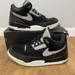 Air Jordan Retro 3 Black/Gold Cement Size 8.5