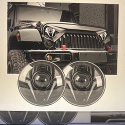 NEW UPGRADE 7 INCH LASER LED HEADLIGHT. High/Low beam DRL Turn Signal Lens Light. Compatible w/Jeep Wrangler JK JKU TJ LJ ect. Waterproof. 