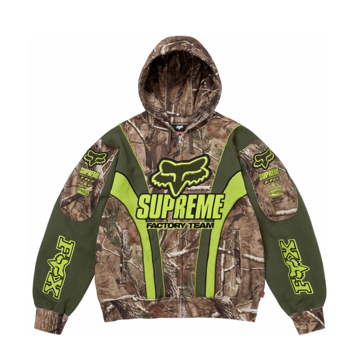 Supreme Fox Racing Zip Up Hooded Sweatshirt