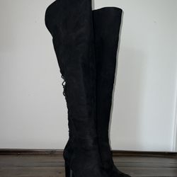 Madden Girl Black Thigh High Boots Size 6.5