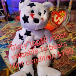 Ty Millenial Red White Blue Bear, Mint Condition