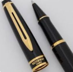 Waterman PEN Expert Rollerball Black Lacquer & Gold Trim Vintage New Cartridge