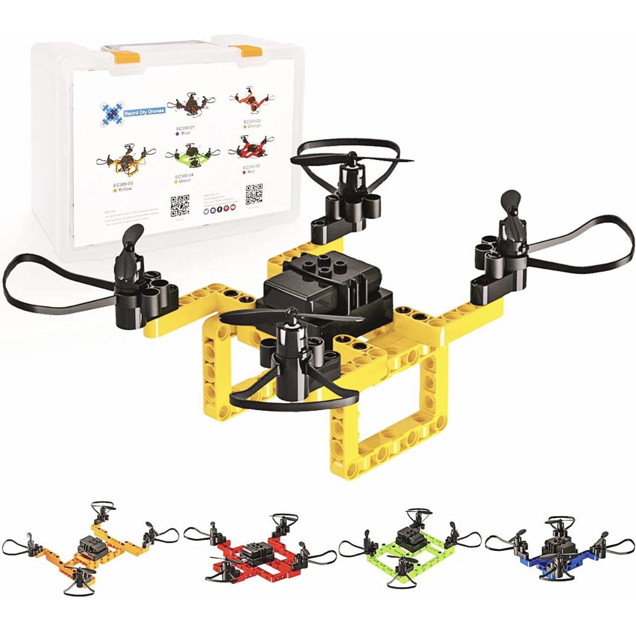 Mini Drone with Creative DIY Building Blocks Sets for Kids Beginners and Adults, 5-in-1 toy for Educational STEM Science Experiment, Family Activity, 