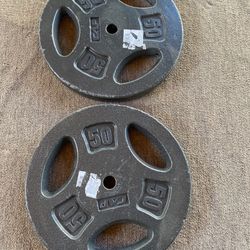 2 - 50lbs standard size weight plates