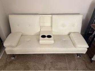 White Leather Futon