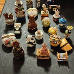 🧺 Vintage Porcelain Trinket Box Collection – 20+ Limoges-Style Hinged Keepsakes (Animals, Holidays, Florals & More!) 💕✨