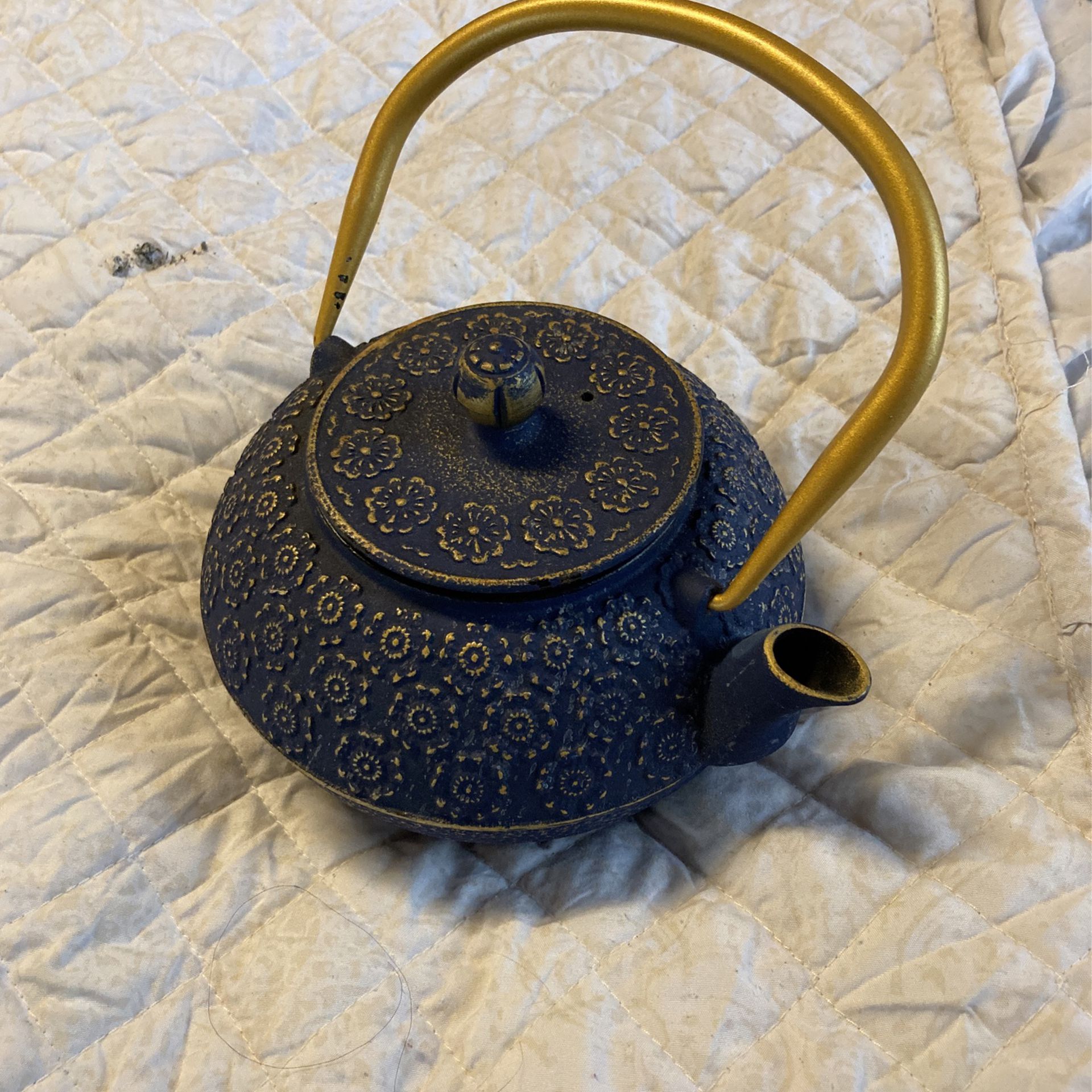 Blue And Brass Kettle