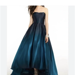 Betsy & Adam- Blue Ombré Prom / Special Event Dress with train