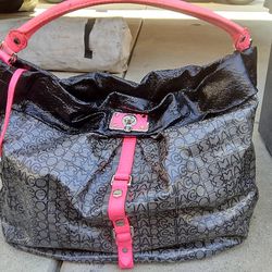Marc Jacobs Hobo Bag Pink, Gray, And Black With Silver Hardware