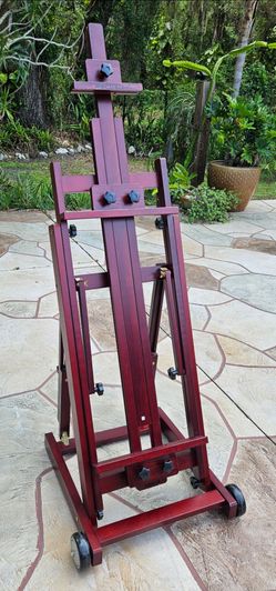 MEEDEN H-Frame Artist Easel Professional Studio Easel Walnut Beech Wood Adjustable Upto 77" Art Painting