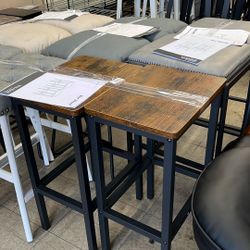 VASAGLE Bar Stools Bar Chairs with Footrest Set of 2 - Brown