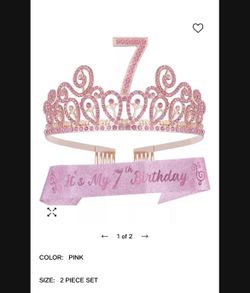 7th Birthday Sash And Crown 