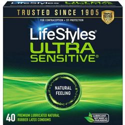 Lifestyle Ultras Latex Condom 40 Cnt