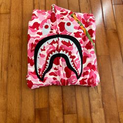 Bape Pink Full Zip Hoodie