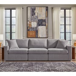 Living Spaces Miramar Sofa/couch– Gray (New, Wrapped)