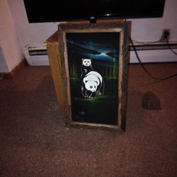 Framed Panda Artwork 23 X 14