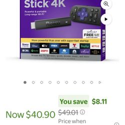 4k Roku Stick,  Can Deliver For Xtra $5