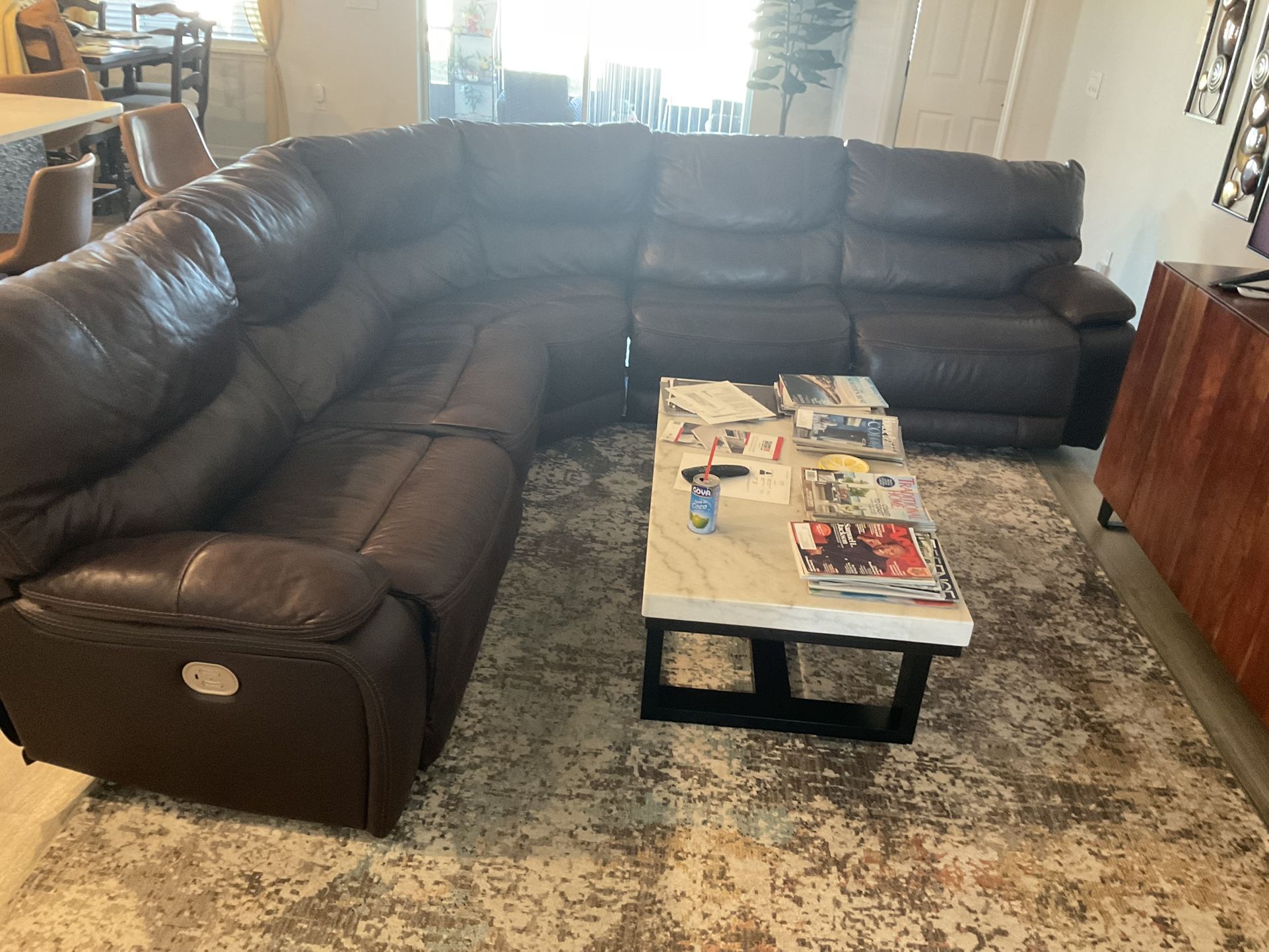 Leather Powered Sectional