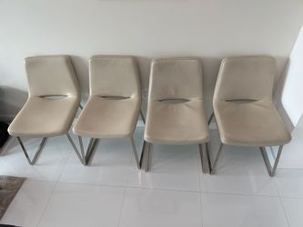 Contemporary Leather Dining Chairs (set of 4)