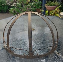 Vintage Rustic Wrought Iron Wall Mount Half Dome/Wall Decor