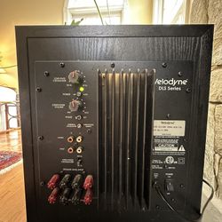 Velodyne DLS-3500 Subwoofer & 5 Mirage omnipolar omnisat satellite speakers, four original wall mounts