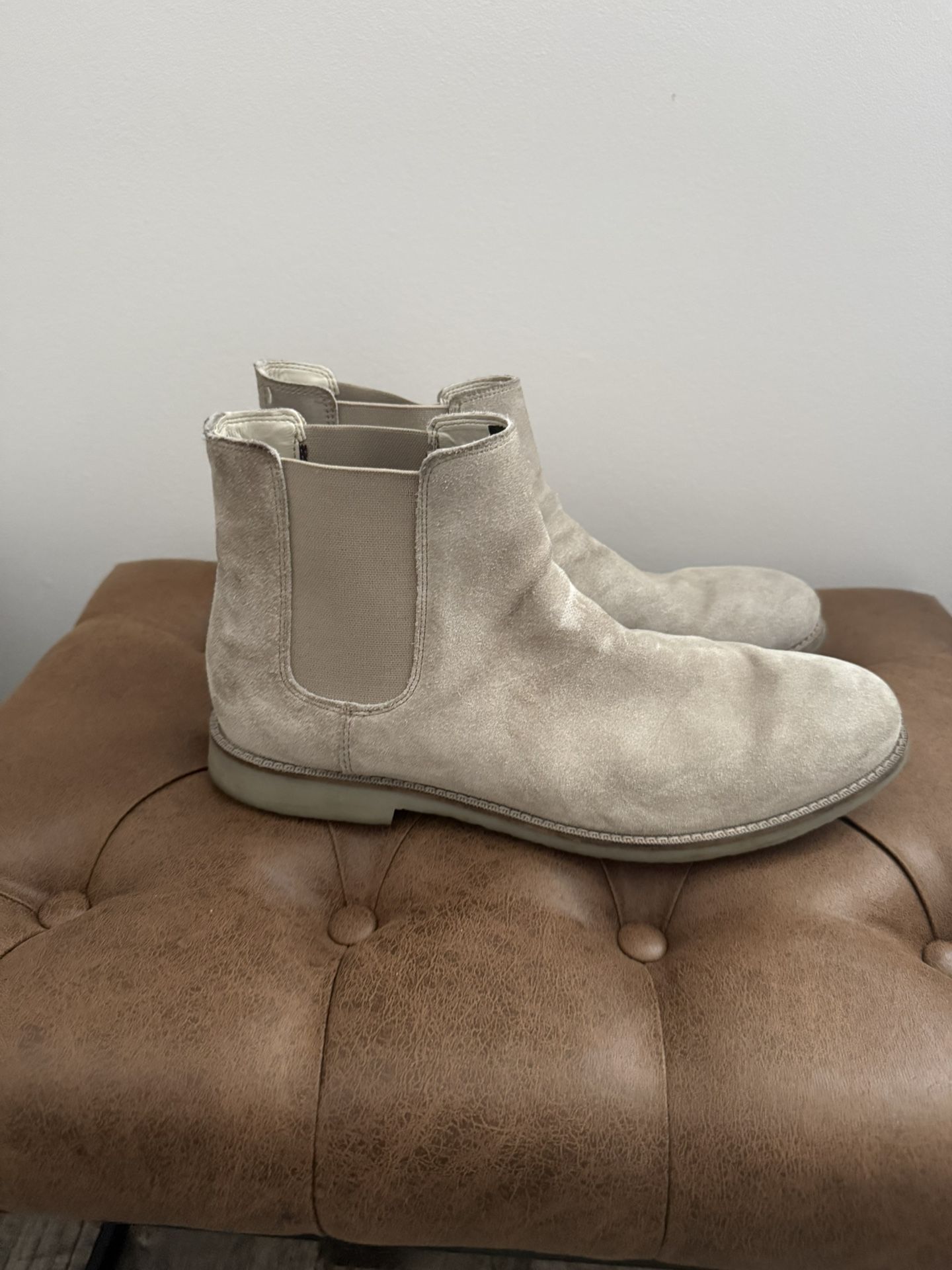 Lite Tan Suede Chelsea Boots - Men’s 12