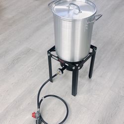 Aluminum Fryer & Gas Burner Set | Turkey Fryer | Crawfish Cooker | Camping Fryer Stove Cooker