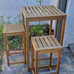 Outdoor High Table and 2 Chairs