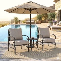 Patio Conversation Set 🏡💺 3-Piece Outdoor Seating – Stylish & Strong