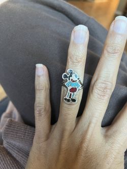 Vintage Disney Ring Zunitoons Inlay Mickey Mouse  