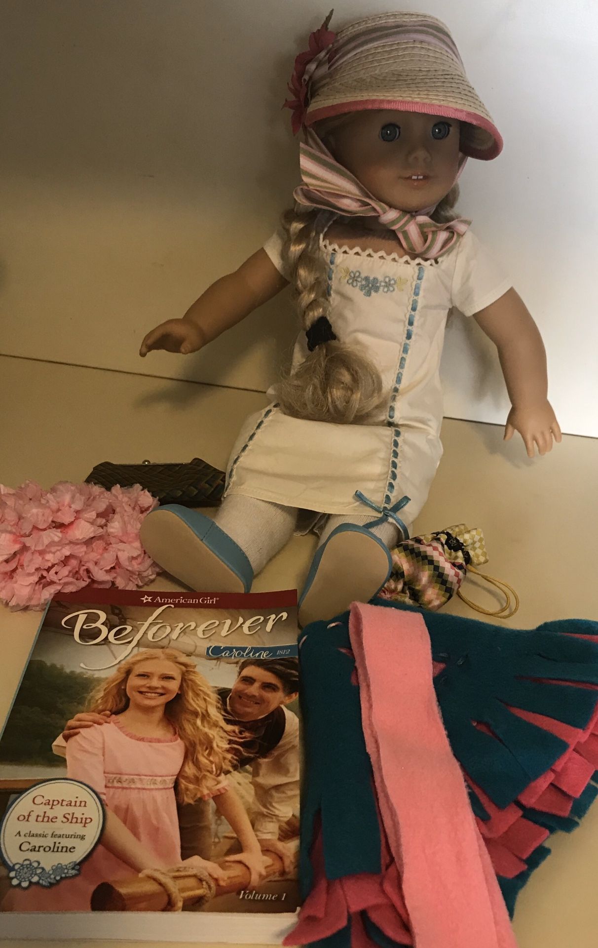 AMERICAN GIRL DOLL CAROLINE 18” DOLL WITH ACCESSORIES
