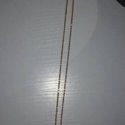 10k Gold Rope Chain With C Pendant 