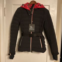 NWT Moncler Grenoble Bruche Giubbotto Belted Utility Jacket Black Size 1 Small