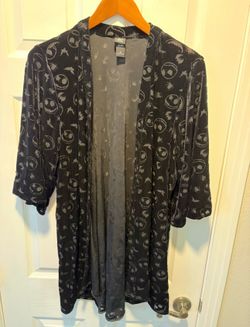 Disney Nightmare Before Christmas Jack skeleton black Velvet Tunic women’s size XL