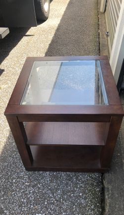 Wooden glass top end table