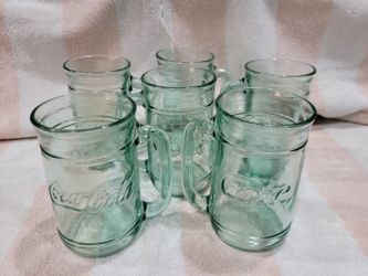 Vintage Coke Glasses With Handles