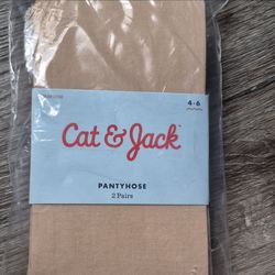 Cat & Jack girls Pantyhose 2 Pairs Size 4-6