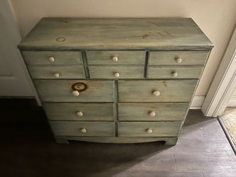 Teal Coastal dresser