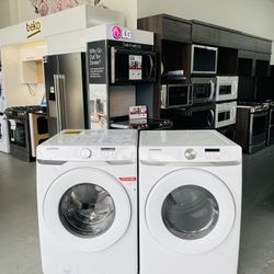 SAMSUNG front Loading Washer And Dryer Set WF45TAW-DVE45TW