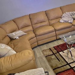 Beautiful Elegant upscale Italian Leather Sectional Sofa