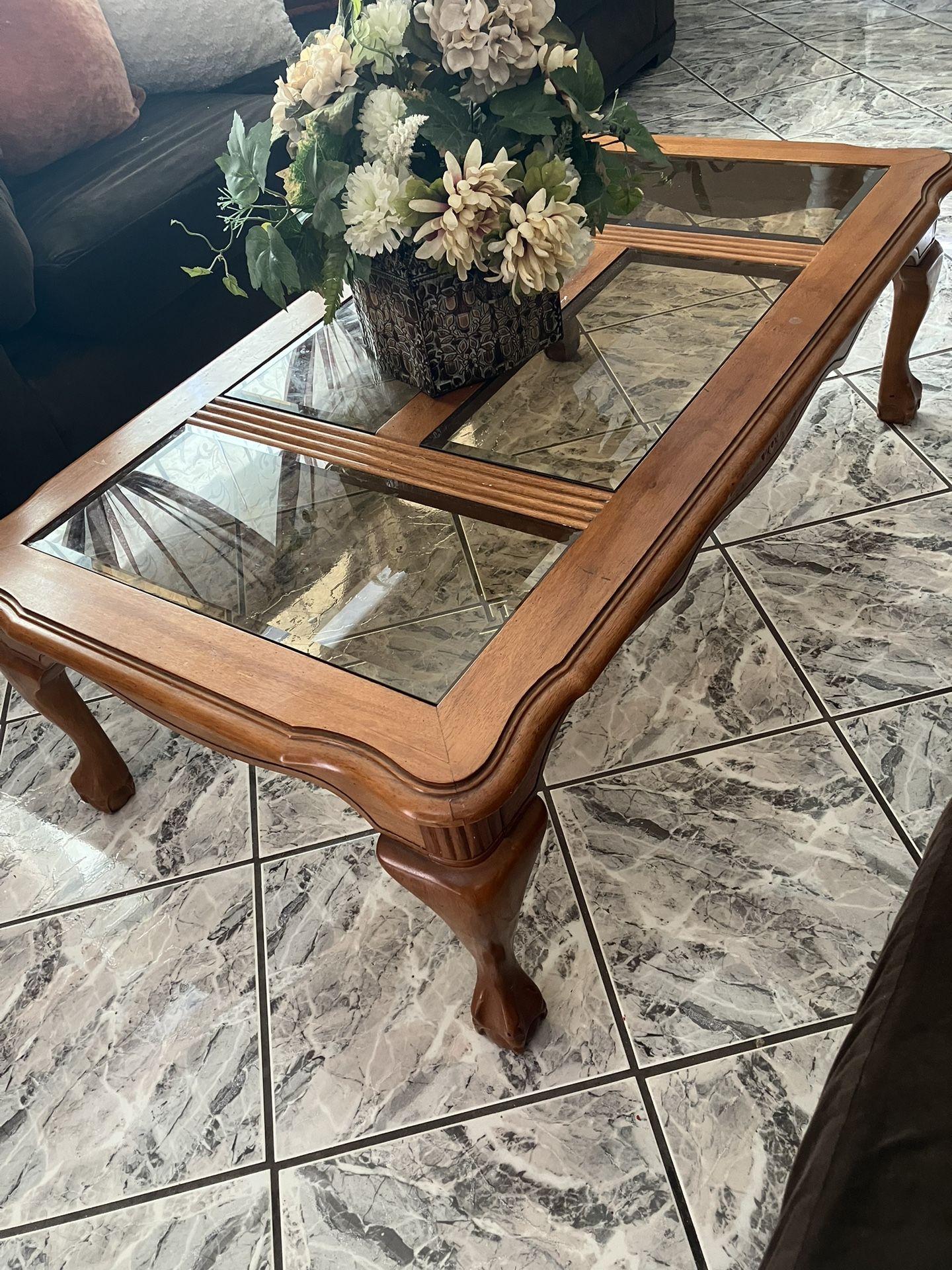 Wooden Glass Coffee Table 